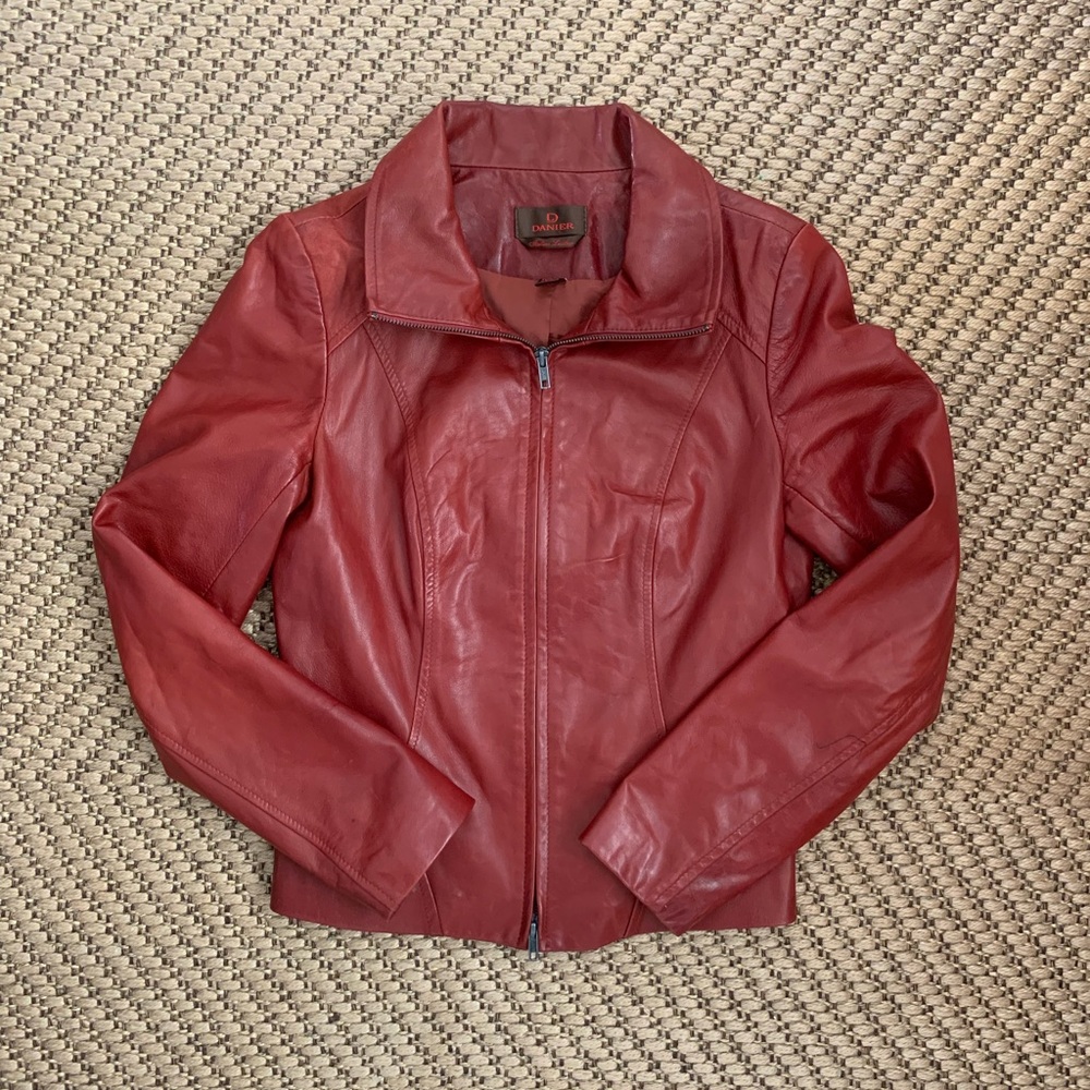 Danier Women's Deep Red Leather Jacket